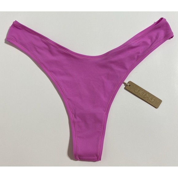 Skims Fits Everybody Dipped Front Thong Women’s 3X Neon Orchid Hot Pink Plus NEW - Picture 3 of 11